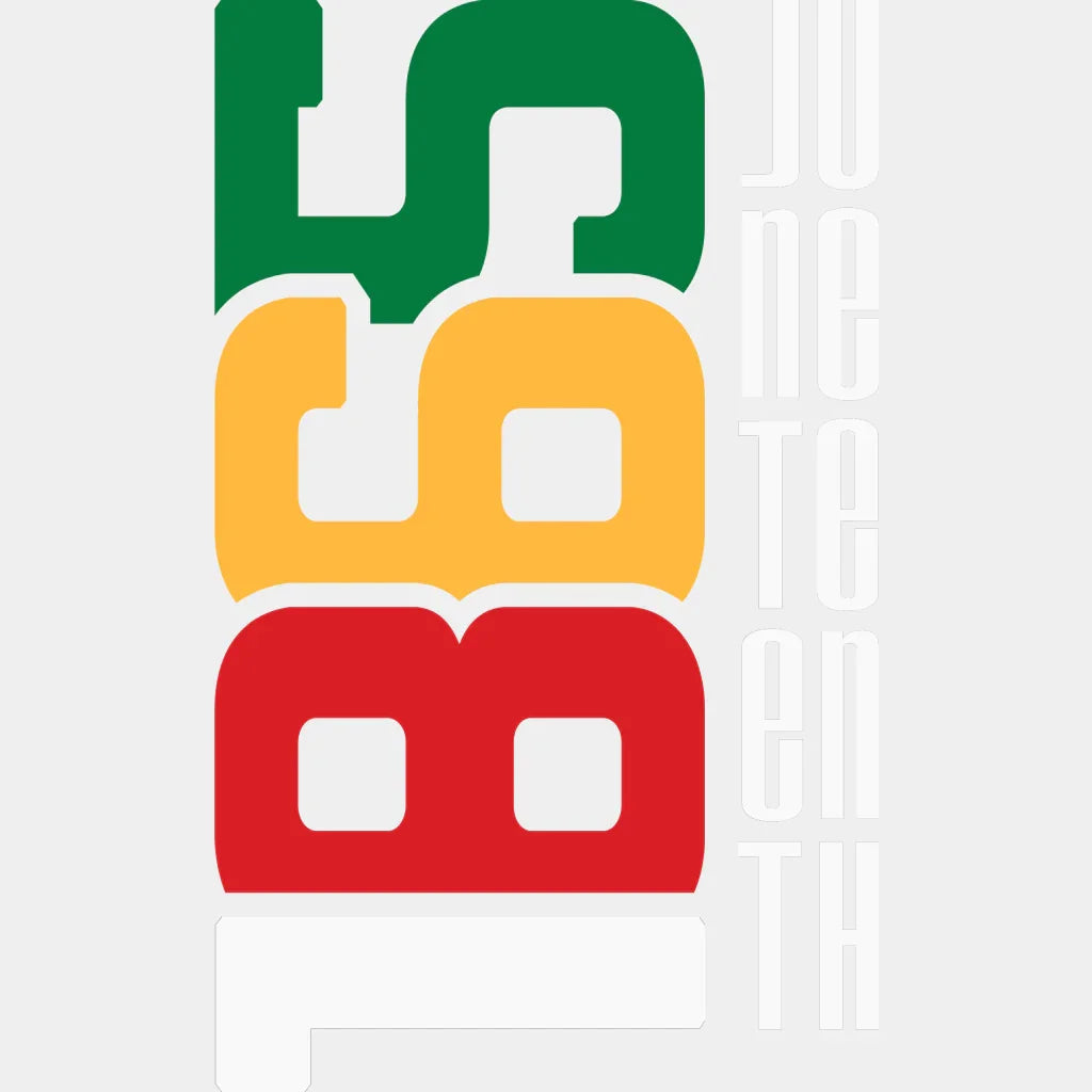 1865 June Teenth Vertical Design Blm Dtf Transfer Adult Unisex - S & M (10’) / White