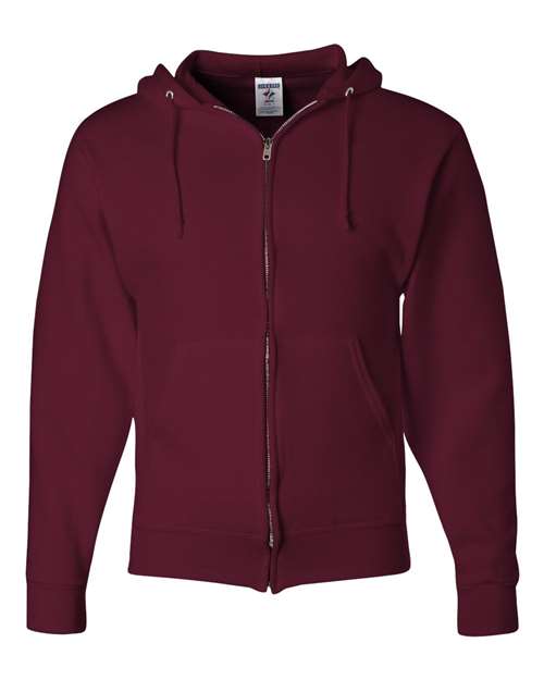 Unisex NuBlend® Full-Zip Hooded Sweatshirt JERZEES Maroon 3XL