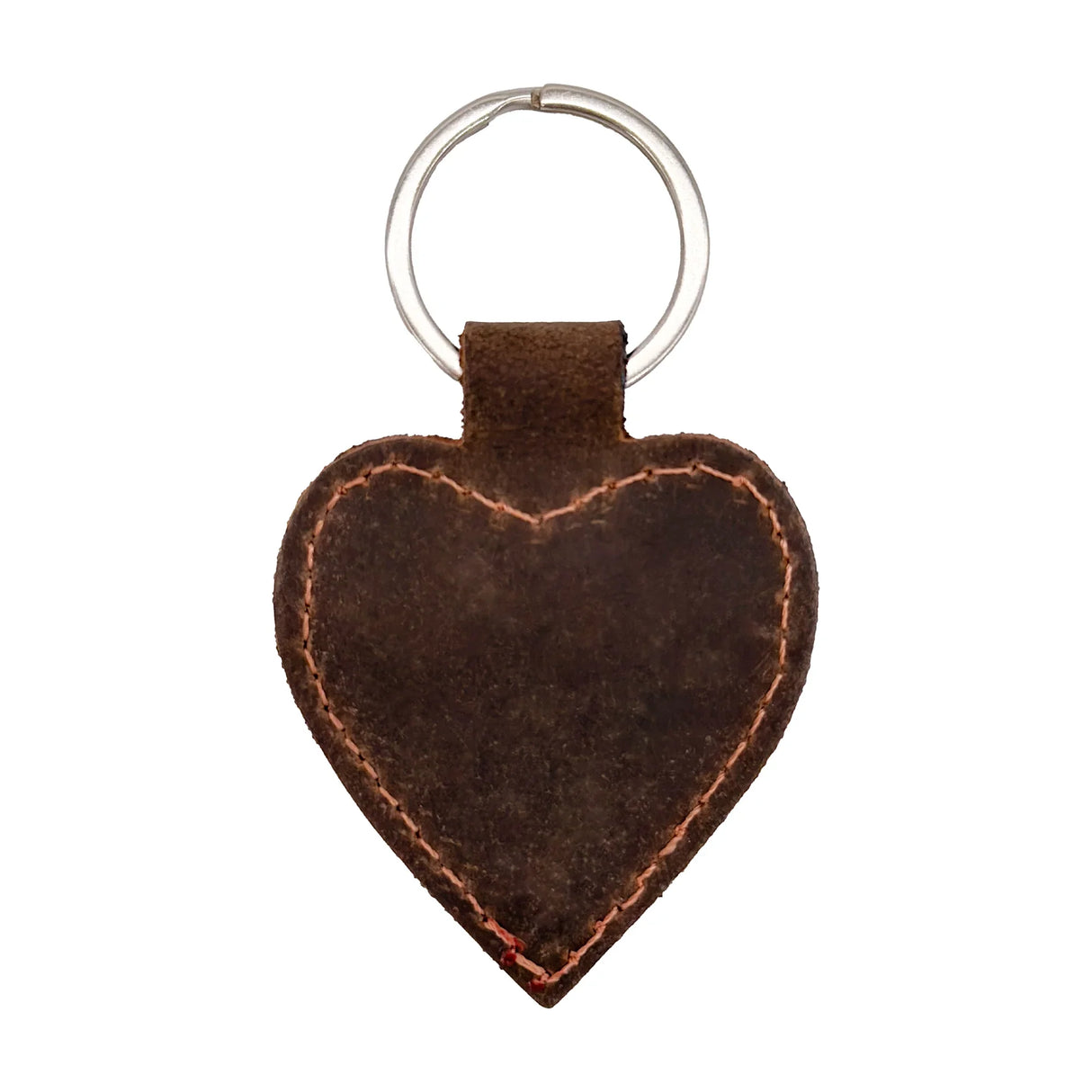 Custom Engraved Leather Keychain – Heart
