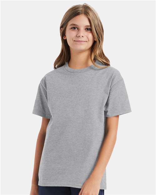 Youth Authentic T-Shirt Hanes Light Steel