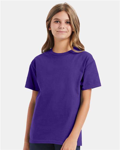 Youth Authentic T-Shirt Hanes Purple L
