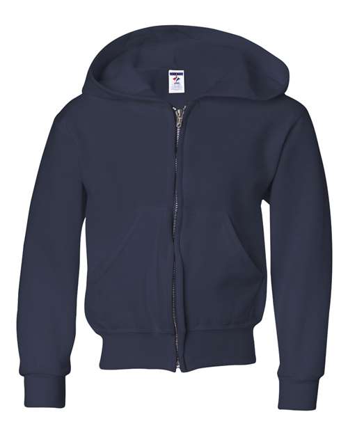 Youth NuBlend® Full-Zip Hooded Sweatshirt JERZEES J. Navy L