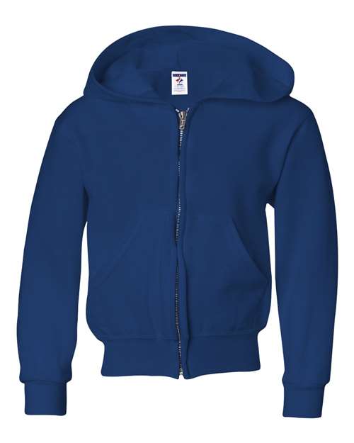 Youth NuBlend® Full-Zip Hooded Sweatshirt JERZEES Royal