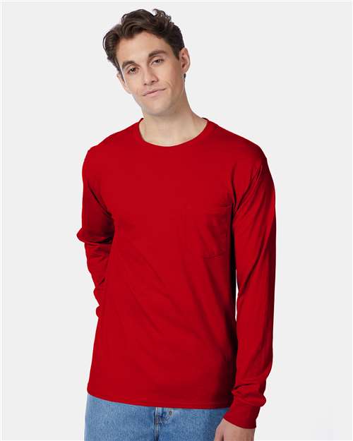 Unisex Authentic Long Sleeve Pocket T-Shirt