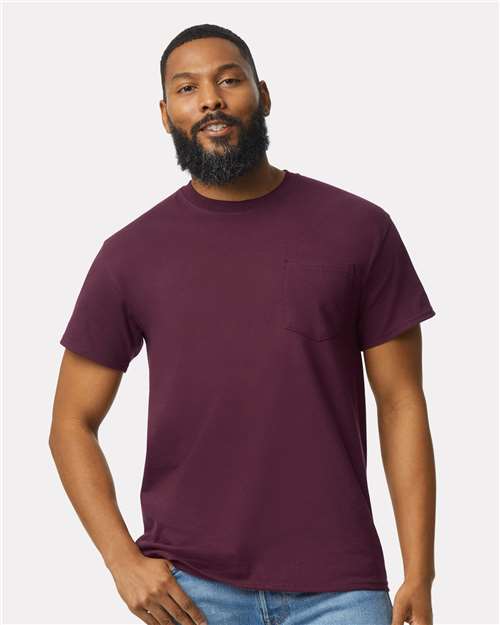 Unisex Ultra Cotton® Pocket T-Shirt Gildan Maroon S