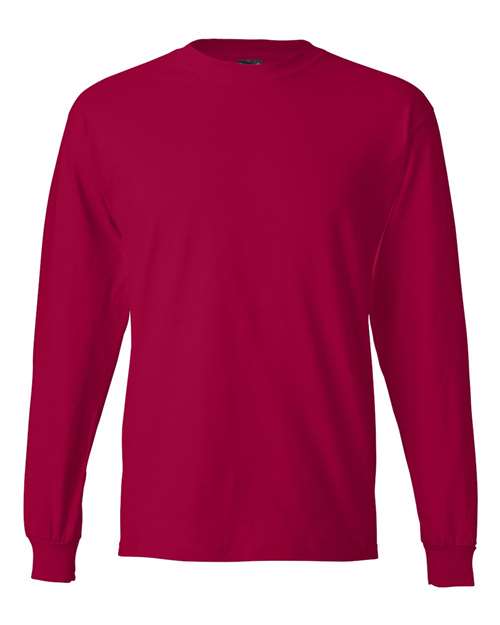 Unisex Beefy-T® Long Sleeve T-Shirt Hanes Deep Red