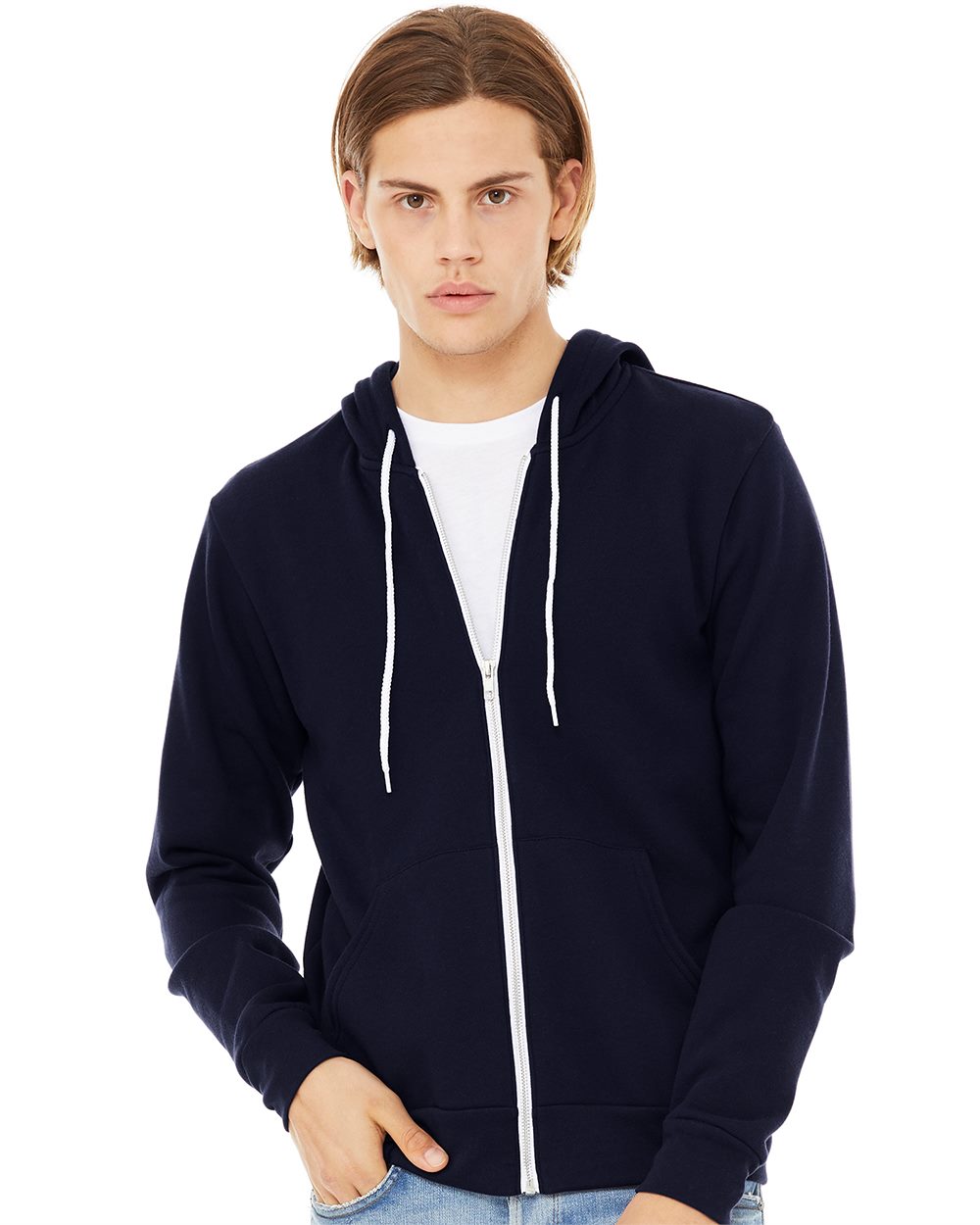 Unisex Sponge Fleece Full-Zip Hoodie Sweatshirt