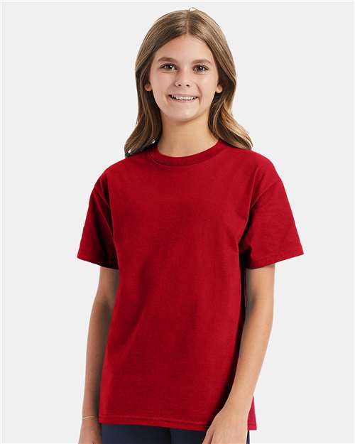 Youth Authentic T-Shirt Hanes Deep Red