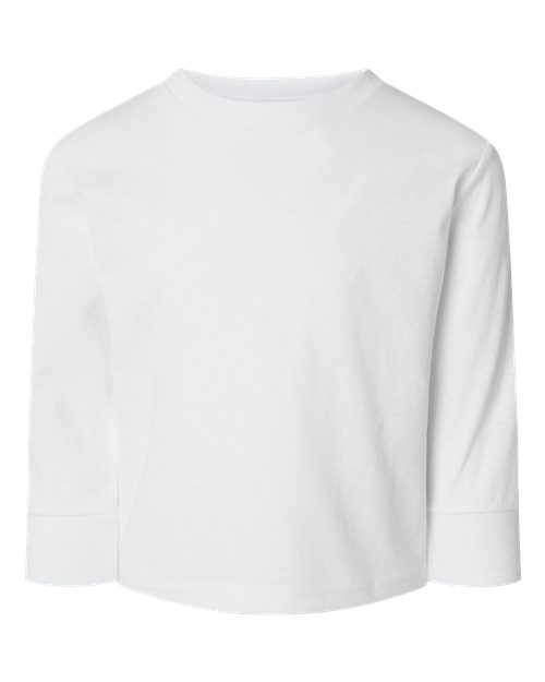 Toddler Cotton Jersey Long Sleeve Tee Rabbit Skins White