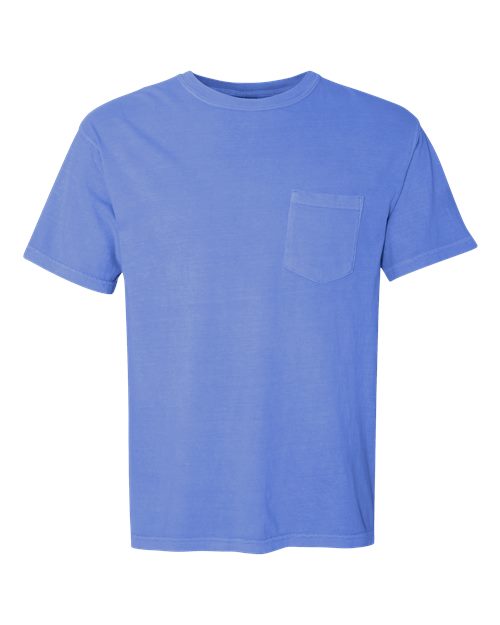 Unisex Garment-Dyed Heavyweight Pocket T-Shirt Comfort Colors Flo Blue