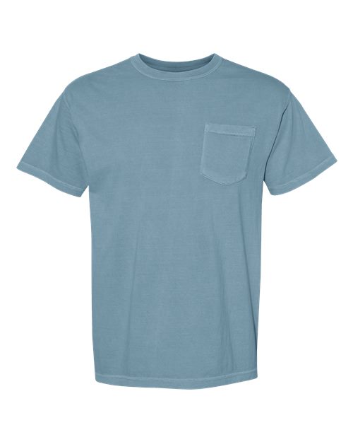 Unisex Garment-Dyed Heavyweight Pocket T-Shirt Comfort Colors Ice Blue