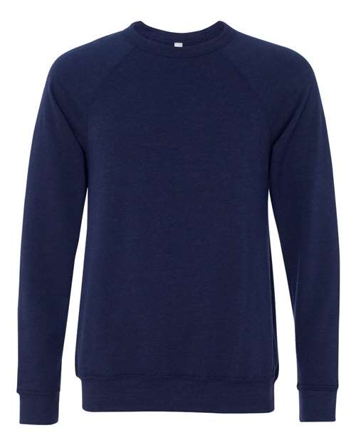 Unisex Sponge Fleece Raglan Crewneck Sweatshirt BELLA + CANVAS Navy Triblend