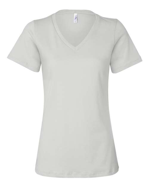 Women’s Relaxed Jersey V-Neck Tee BELLA + CANVAS White