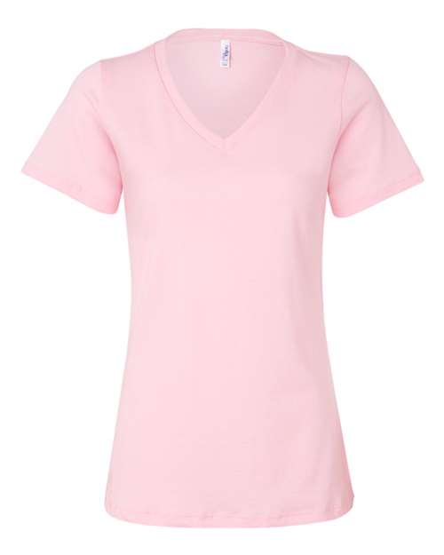 Women’s Relaxed Jersey V-Neck Tee BELLA + CANVAS Pink