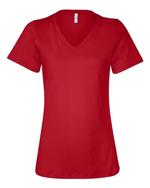 Women’s Relaxed Jersey V-Neck Tee BELLA + CANVAS Red
