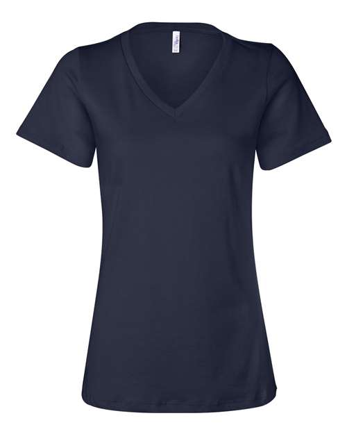 Women’s Relaxed Jersey V-Neck Tee BELLA + CANVAS Navy