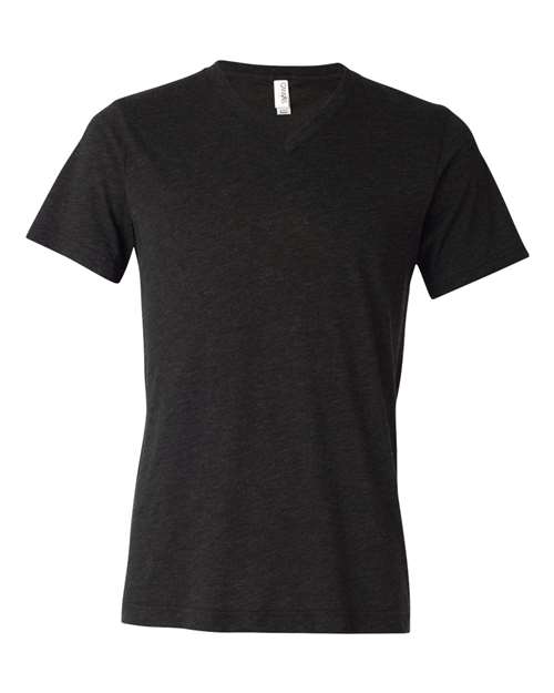 Unisex Triblend V-Neck Tee BELLA + CANVAS Charcoal Black Triblend