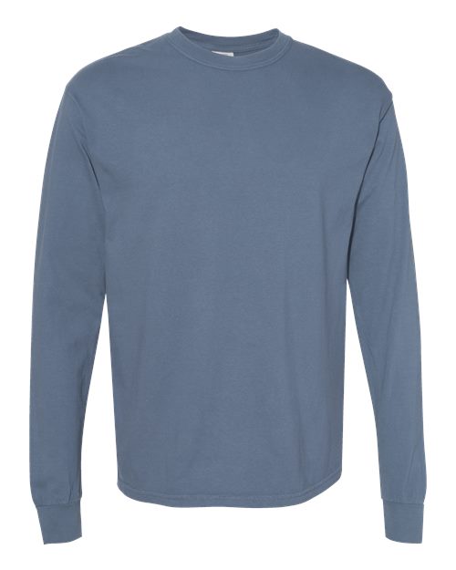 Unisex Garment-Dyed Heavyweight Long Sleeve T-Shirt Comfort Colors Blue Jean