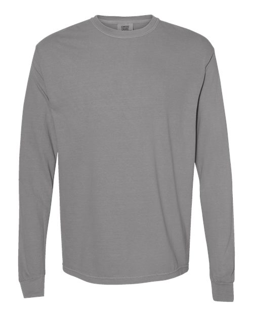 Unisex Garment-Dyed Heavyweight Long Sleeve T-Shirt Comfort Colors Grey