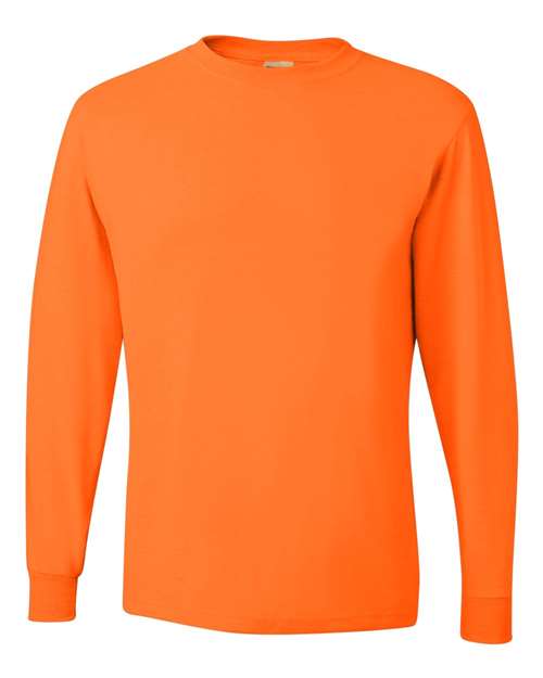 Unisex Dri-Power® Long Sleeve 50/50 T-Shirt JERZEES Safety Orange