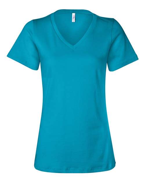 Women’s Relaxed Jersey V-Neck Tee BELLA + CANVAS Turquoise