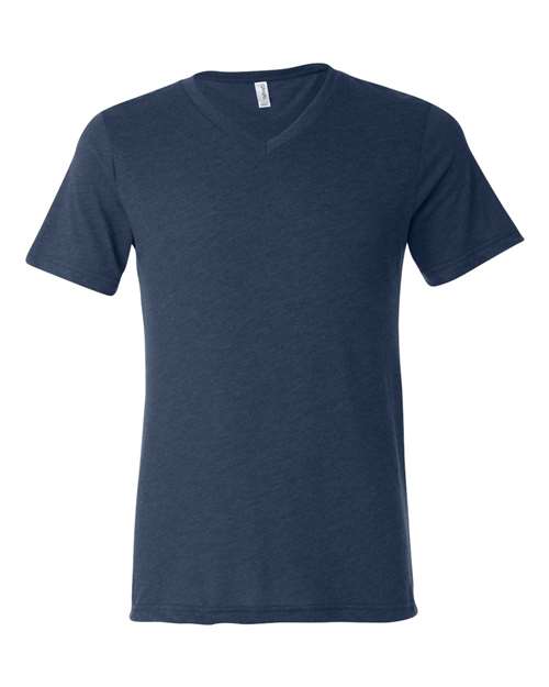 Unisex Triblend V-Neck Tee BELLA + CANVAS Navy Triblend