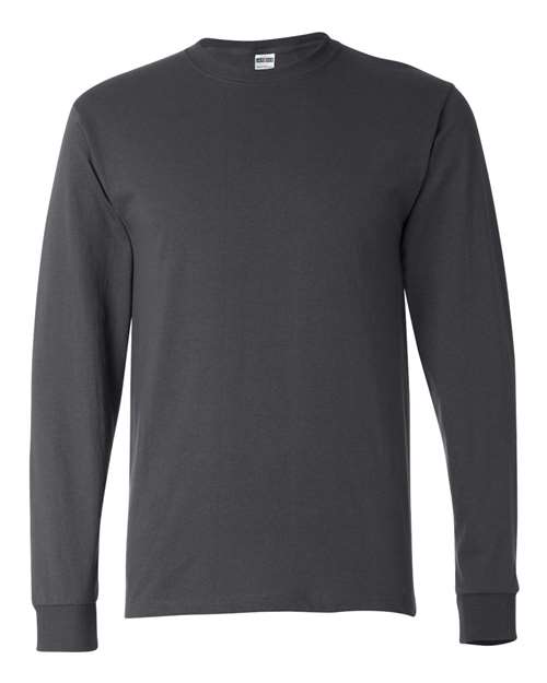 Unisex Dri-Power® Long Sleeve 50/50 T-Shirt JERZEES Charcoal Grey