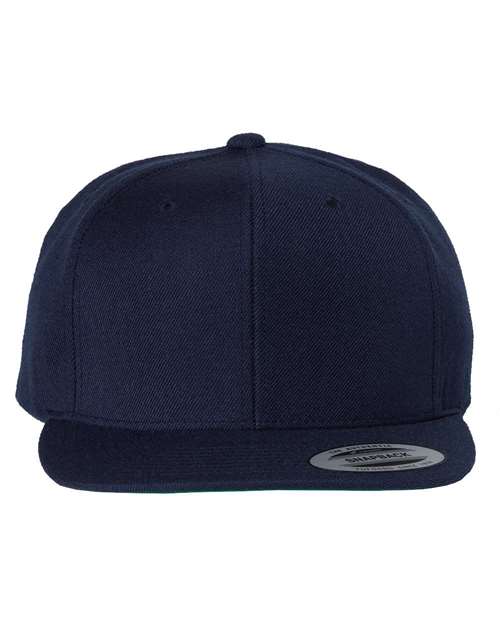 Premium Flat Bill Snapback Cap YP Classics Navy Adjustable