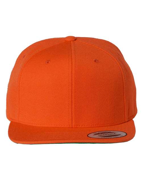 Premium Flat Bill Snapback Cap YP Classics Orange Adjustable