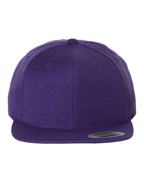 Premium Flat Bill Snapback Cap YP Classics Purple Adjustable