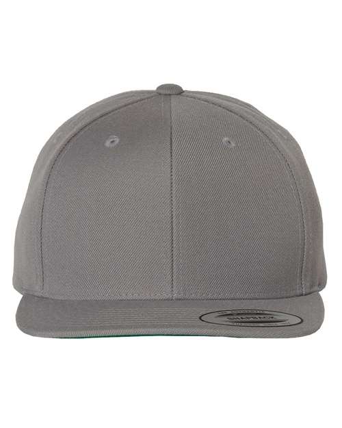 Premium Flat Bill Snapback Cap YP Classics Silver Adjustable