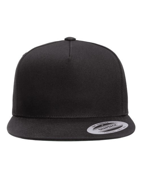 Five-Panel Cotton Twill Snapback Cap YP Classics Black Adjustable