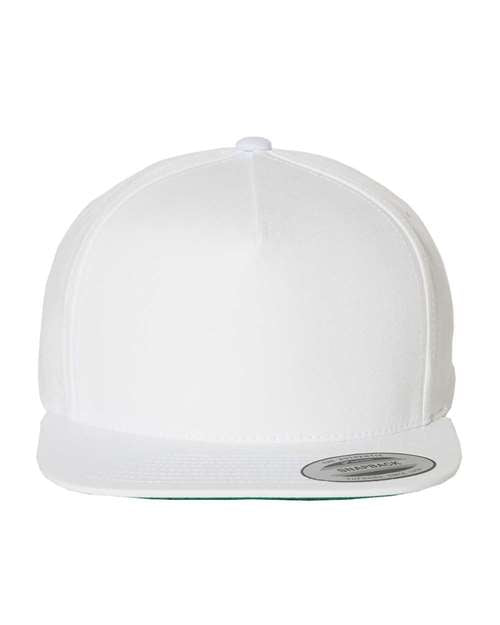 Five-Panel Cotton Twill Snapback Cap YP Classics White Adjustable