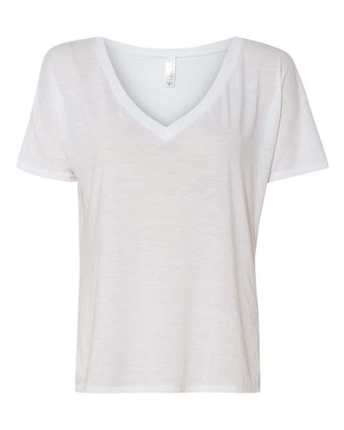 Women’s Slouchy V-Neck Tee BELLA + CANVAS White