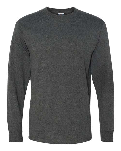 Unisex Dri-Power® Long Sleeve 50/50 T-Shirt JERZEES Black Heather