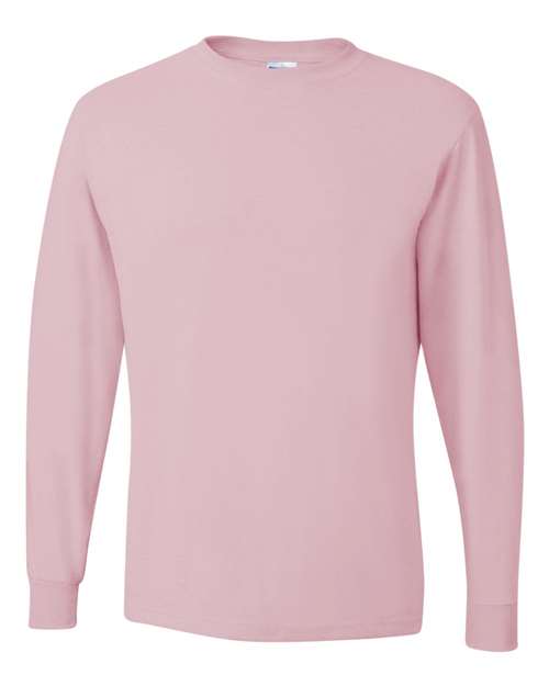 Unisex Dri-Power® Long Sleeve 50/50 T-Shirt JERZEES Classic Pink