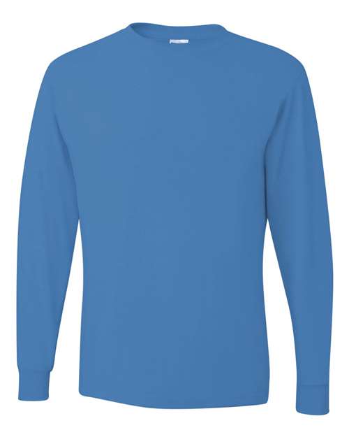 Unisex Dri-Power® Long Sleeve 50/50 T-Shirt JERZEES Columbia Blue