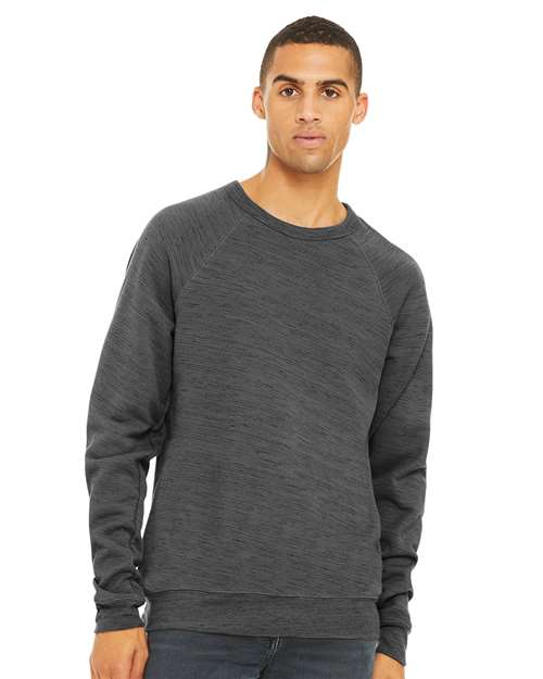 Unisex Sponge Fleece Raglan Crewneck Sweatshirt BELLA + CANVAS Dark Grey Marble
