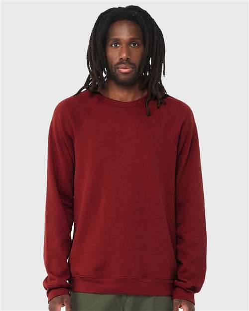 Unisex Sponge Fleece Raglan Crewneck Sweatshirt BELLA + CANVAS Cardinal