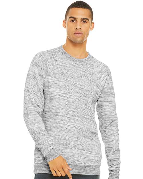 Unisex Sponge Fleece Raglan Crewneck Sweatshirt BELLA + CANVAS Light Grey Marble XS