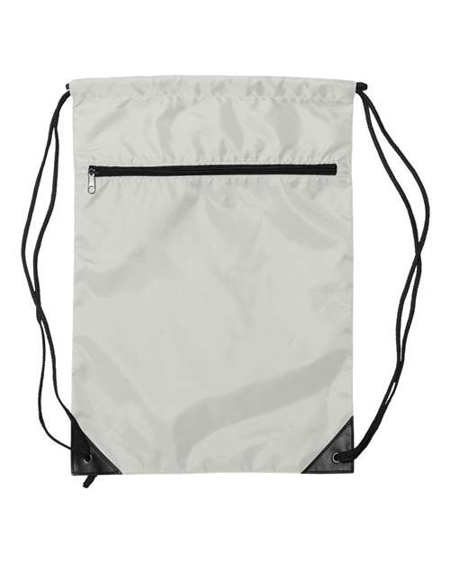 Zippered Drawstring Backpack Liberty Bags White One Size