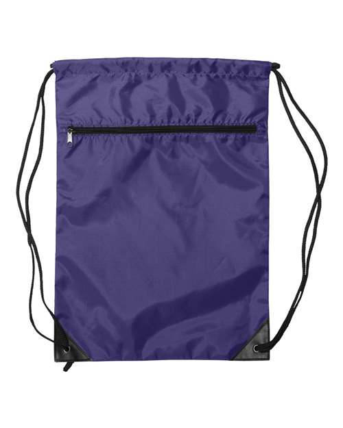 Zippered Drawstring Backpack Liberty Bags Purple One Size
