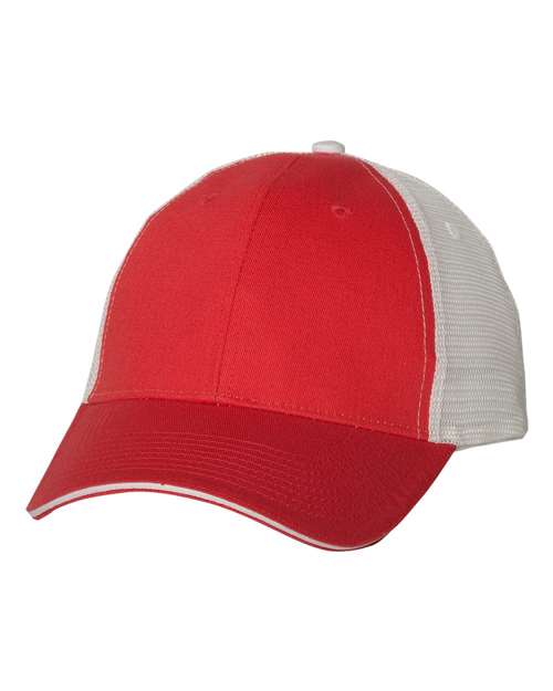 Sandwich Trucker Cap Valucap Red White Adjustable