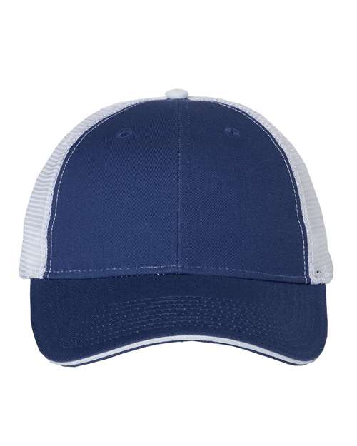 Sandwich Trucker Cap Valucap Royal White Adjustable