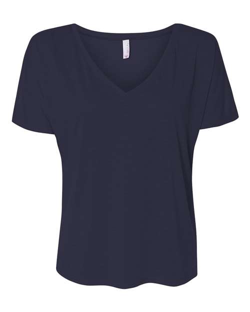 Women’s Slouchy V-Neck Tee BELLA + CANVAS Midnight S