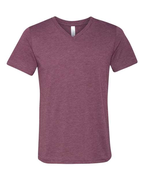 Unisex Triblend V-Neck Tee BELLA + CANVAS Maroon Triblend