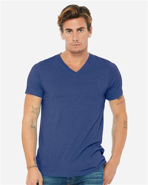 Unisex Triblend V-Neck Tee BELLA + CANVAS True Royal Triblend