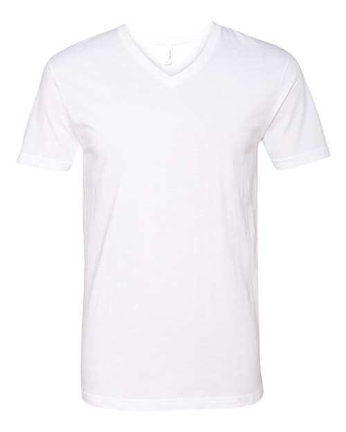 Men's CVC V-Neck T-Shirt Next Level White