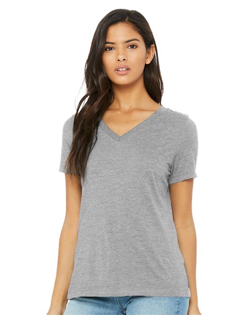 Women's Relaxed Heather CVC V-Neck Tee BELLA + CANVAS