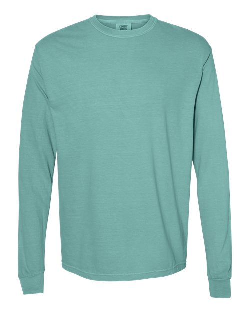 Unisex Garment-Dyed Heavyweight Long Sleeve T-Shirt Comfort Colors Seafoam